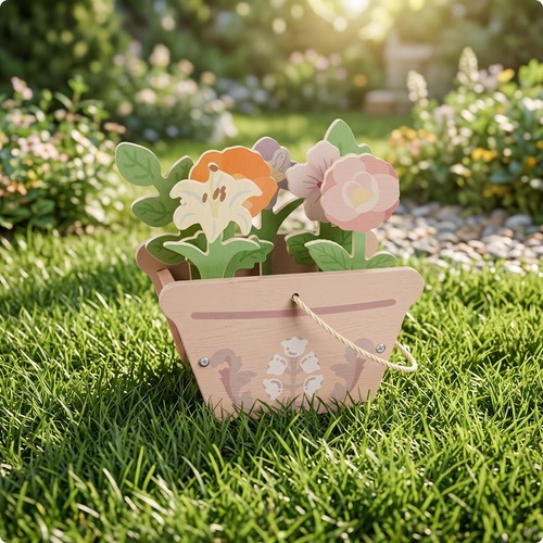 Wooden flower garden playset - wooden,