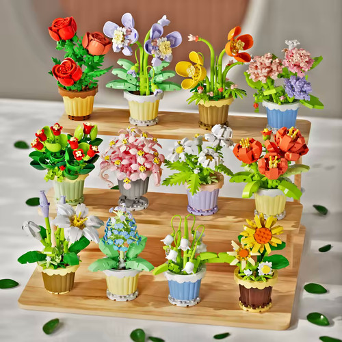 Potted plant building - blocks,