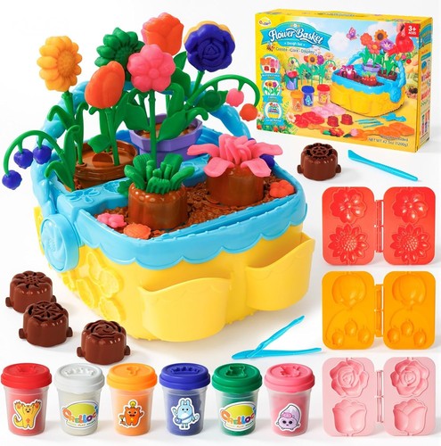 Flower garden play color dough - garden,